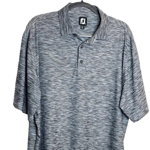 FootJoy Other - FJ Polo Shirt Mens XL Performance Geometric Black Gray Space Dye Golf